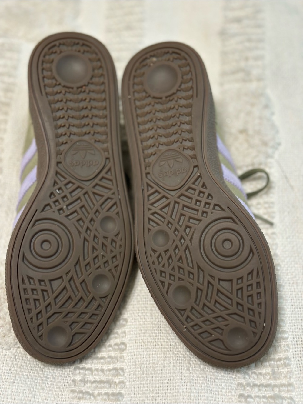 Adidas handball spezial Olive Green Suede Women's Sneakers with bluish/ violet - Picture 6 of 6